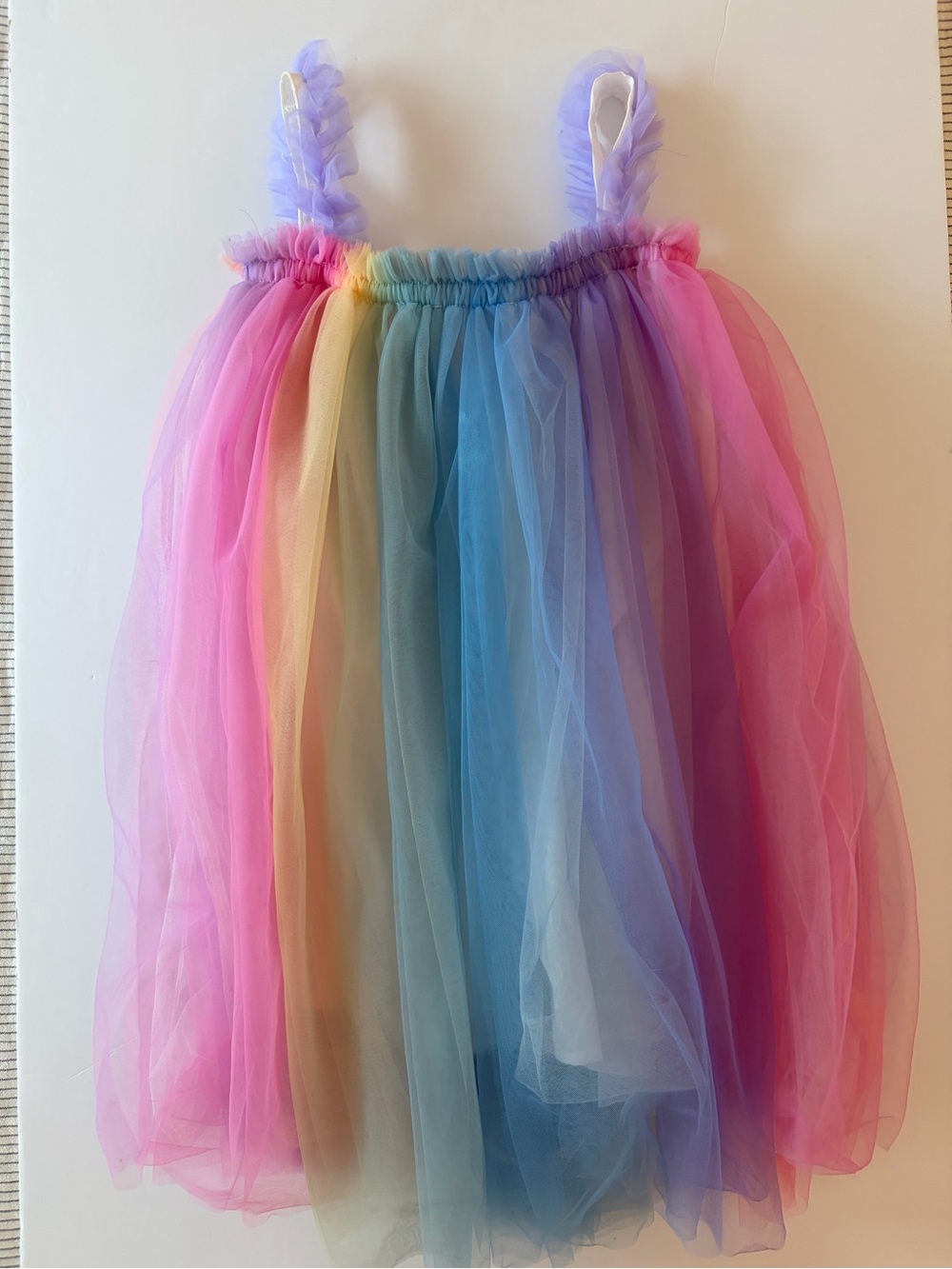Lola and The Boys Girls' Rainbow Tulle Dress Size 8Y Fun Party Dress